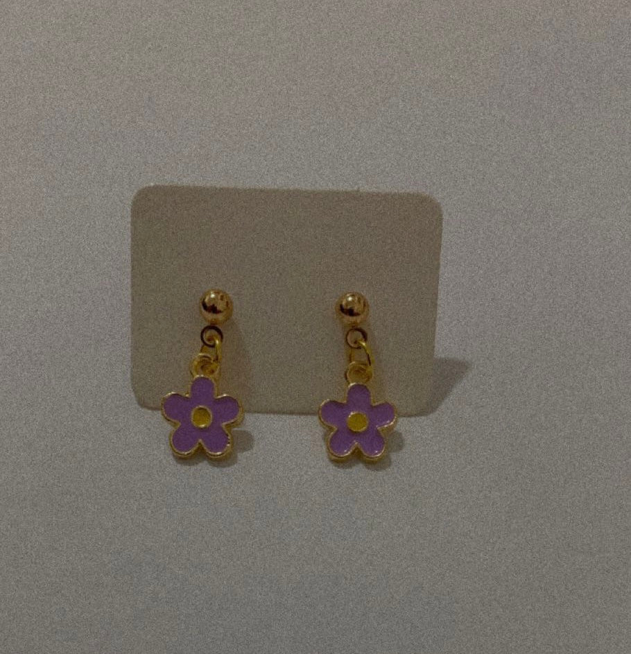 Purple Flower Earring